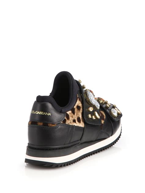 dolce and gabbana leopard sneakers